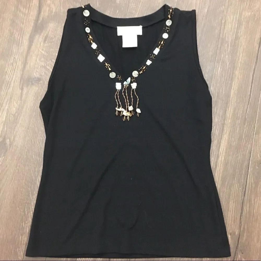 Soft Surroundings S beaded neckline sleeveless